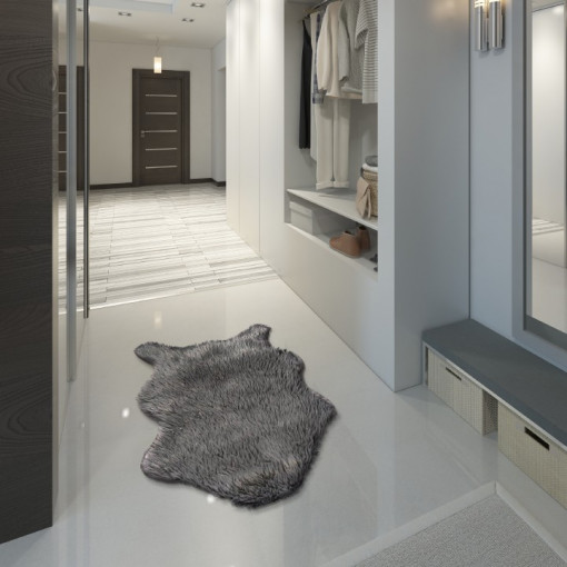 Blană artificială, gri/argint, 60x90, FOX TYP 2, 0000229948