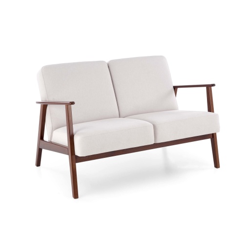 CANAPEA CONFORTABILA MILANO 2S, BEJ DESCHIS CASTEL 04/NUC, TAPITERIE DIN STOFA SI PICIOARE DIN LEMN MASIV, STIL MODERN
