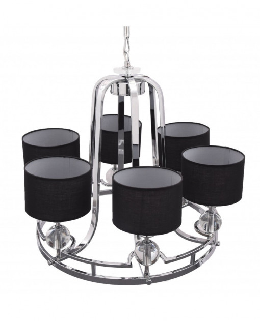CANDELABRU MODERN REDFORD W6 DIN STICLA SI TEXTIL DESIGN DEOSEBIT
