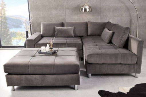 COLTAR 220CM, CATIFEA GRI ARGINTIU CU TABURET, MODEL DEOSEBIT, ARTIM GROUP SELECTION