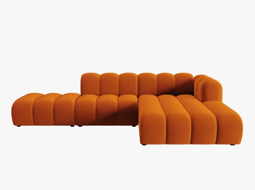 COLTAR MODULAR LUPIN, DREAPTA, 5 LOCURI, 294 CM, SCORTISOARA 14, TAPITERIE DIN CATIFEA, DESIGN DEOSEBIT