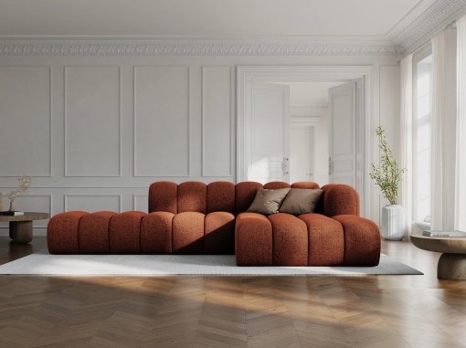 COLTAR MODULAR LUPIN, DREAPTA, 5 LOCURI, 294 CM, SCORTISOARA 44, TAPITERIE CHENILLE, DESIGN DEOSEBIT