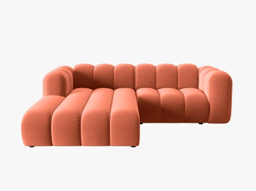 COLTAR MODULAR LUPIN, STANGA, 3 LOCURI, 228 CM, CORAL 12, TAPITERIE DIN CATIFEA, DESIGN DEOSEBIT