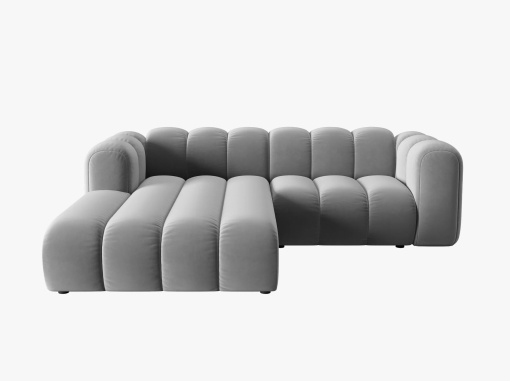 COLTAR MODULAR LUPIN, STANGA, 3 LOCURI, 228 CM, GRI 17, TAPITERIE DIN CATIFEA, DESIGN DEOSEBIT