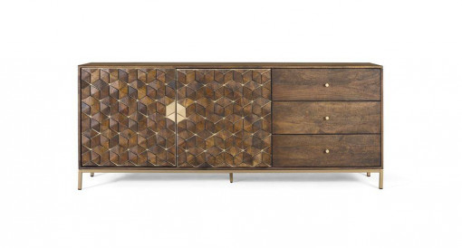 COMODA/BUFET 190CM, NUC/AURIU, DIN LEMN DE MANGO, GINER Y COLOMER