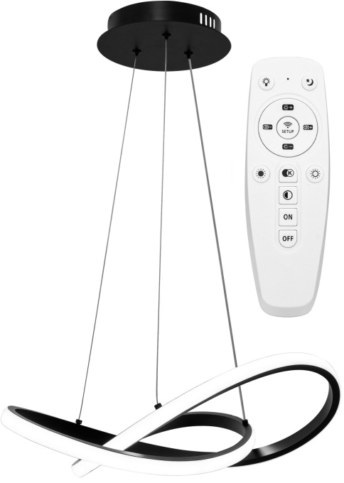 Lampă suspendată de tavan LED modern + telecomandă APP391-CP Negru