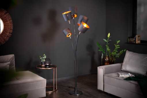 LAMPADAR LEVEL 178CM NEGRU/AURIU, DESIGN MODERN