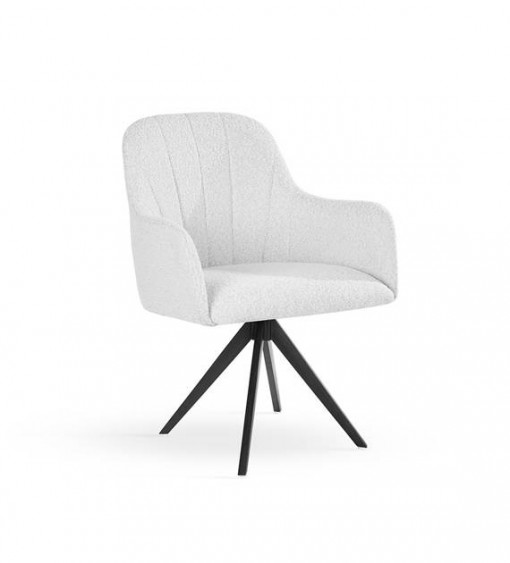 SCAUN PIVOTANT TULIP TWIST, GRI/NEGRU, TAPITERIE DIN STOFA SI PICIOARE DIN METAL, STIL MODERN