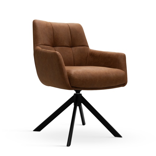 SCAUN ROTATIV MIRAGE CAMEL/NEGRU/BULL09, TAPITERIE DIN TEXTIL, SPUMA, ARCURI SI METAL, STIL MODERN