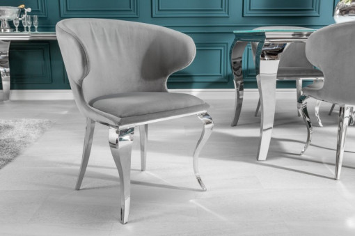 SET 2 SCAUNE, CATIFEA GRI, BAROC II, COD 38872, DESIGN EXCLUSIV CLASIC