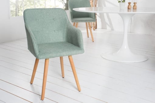 SET 2 SCAUNE, TEXTIL VERDE, SCANDINAVIA, DESIGN SCANDINAV