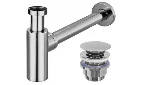SIFON LAVOAR REA UNIVERSAL, CU DOP TIP CLICK CLACK, CROM, DIN ALAMA, CALITATE SUPERIOARA