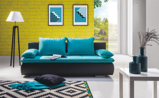 SOFA EXTENSIBILA DIEGO 204CM DIN TEXTIL SI LEMN