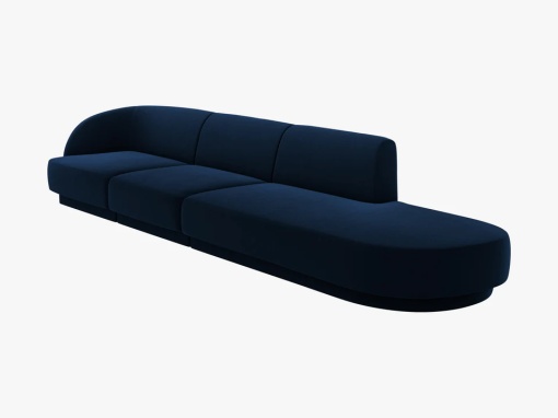 CANAPEA MILEY DREAPTA, 4 LOCURI, 325 CM, ALBASTRU 86, TAPITERIE DIN CATIFEA, DESIGN DEOSEBIT