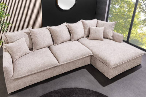 COLTAR DREAPTA, MATERIAL BOUCLE 255CM, CULOARE BEJ, DESIGN MODERN, ARTIM SELECT GROUP
