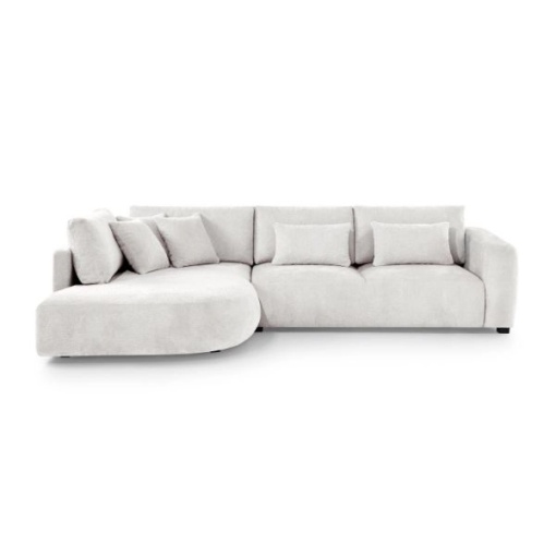 COLTAR FIX IN FORMA DE L STANGA, 300CM, CONFECTIONAT DIN MATERIAL TIP CHENILLE, BEJ, JACOBS, STIL MODERN - Img 3