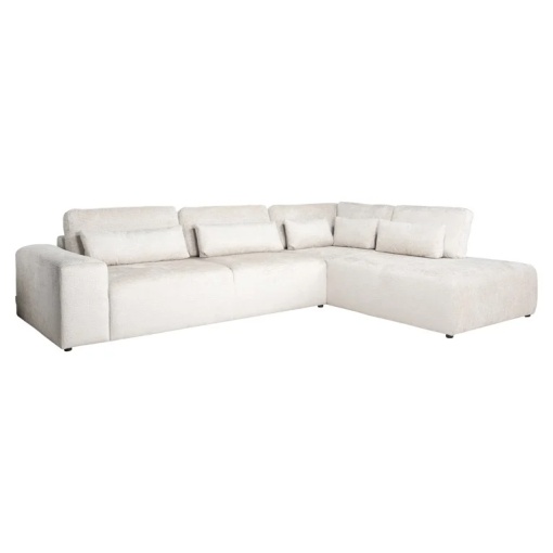 COLTAR LUND CU 3 LOCURI + SEZLONG PE DREAPTA, FUSION CREM 02, S52303AL+OTMR.E371, CONFECTIONAT DIN LEMN, ARCURI, METAL SI 100% POLIESTER, RICHMOND INTERIOR