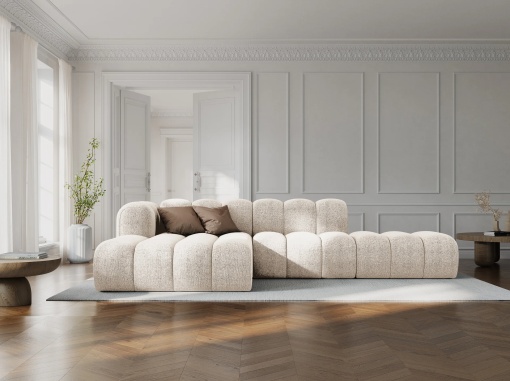 COLTAR MODULAR LUPIN, STANGA, 5 LOCURI, 294 CM, BEJ DESCHIS 23, TAPITERIE CHENILLE, DESIGN DEOSEBIT