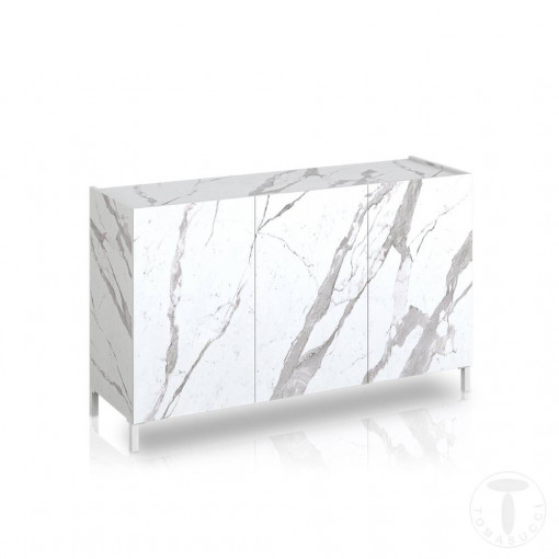 COMODA/BUFET 130CM, EDDY MARMURA, COD 4682, STIL MODERN, REALIZATA PANOURI LAMINATE, EFECT MARMURA