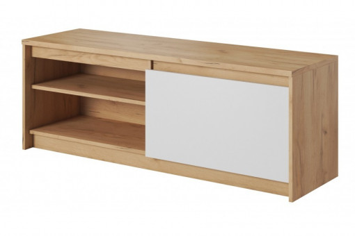 COMODA RTV XELO 1D 136,5 ALB/STEJAR AURIU DESIGN SCANDINAV LSK