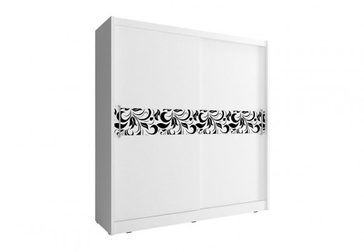 DULAP DORMITOR WIKI V A 180 ALB/NEGRU DESIGN MODERN PSK