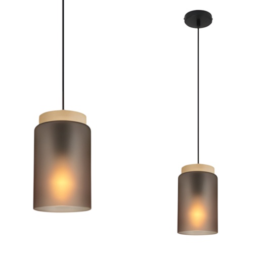 Lampă suspendată APP1810-1CP Frosted Grey