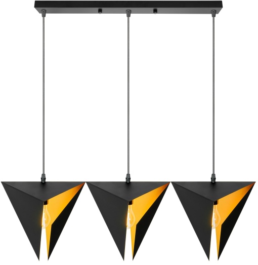 LAMPĂ TRIANGULARĂ GEOMETRICĂ TRIPLE NEGRU APP254-3CP