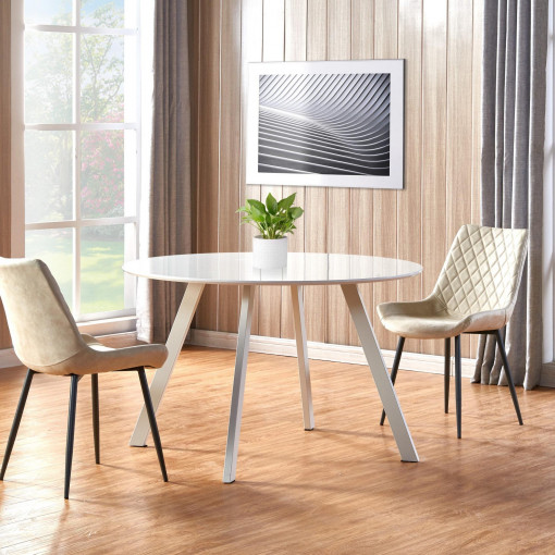 MASA DINING ELIF ALBA DIN OTEL INOXIDABIL SI MDF DESIGN SCANDINAV HALMAR