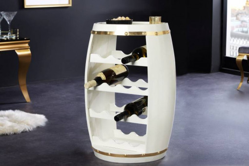 ORGANIZATOR DE VINURI, BODEGA 60CM, LEMN, ALB, MODEL DEOSEBIT