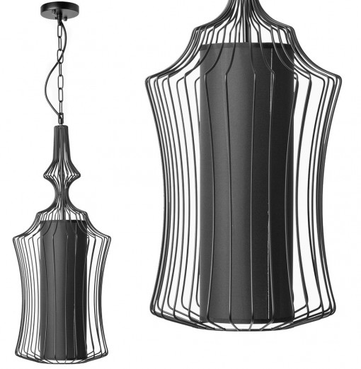 PENDUL AGRA C APP036-1CP, 24x60 cm, NEGRU, DIN OTEL SI METAL DE INALTA CALITATE, STIL MODERN, TU
