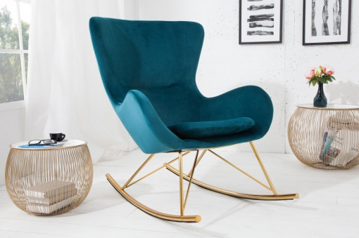 SCAUN BALANSOAR VERDE SMARALD SCANDINAVIA, SWING, COD 38573, DESIGN SCANDINAV