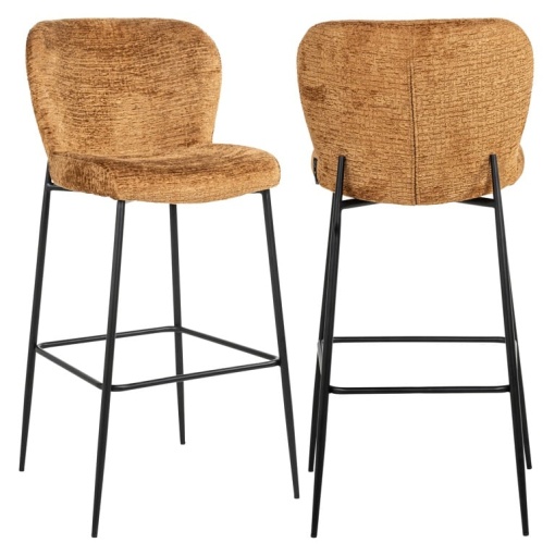 SCAUN DE BAR DARBY COGNAC FUSION 28, S4713, CONFECTIONAT DIN 100% POLIESTER SPUMA SI METAL, RICHMOND INTERIORS