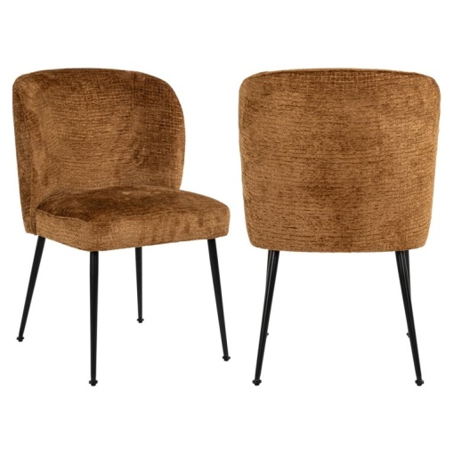 SCAUN DINING FALLON COGNAC FUSION, S4507, CONFECTIONAT DIN METAL, SPUMA SI 100% POLIESTER, RICHMOND INTERIORS