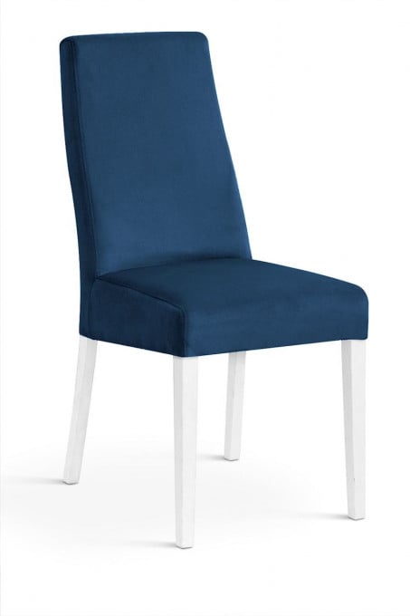 SCAUN DINING VILLA KR09 ALBASTRU/ALB TAPITAT IN STOFA DESIGN CLASIC ELEGANT