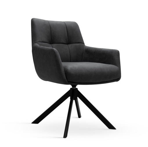 SCAUN ROTATIV MIRAGE ANTRACIT/NEGRU/BULL67, TAPITERIE DIN TEXTIL, SPUMA, ARCURI SI METAL, STIL MODERN