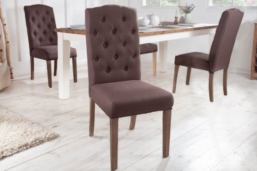 SET 2 SCAUNE, CLASIC DE DINING, CASTLE MARO, DIN LEMN SI TEXTIL, COD 40072 - Img 1
