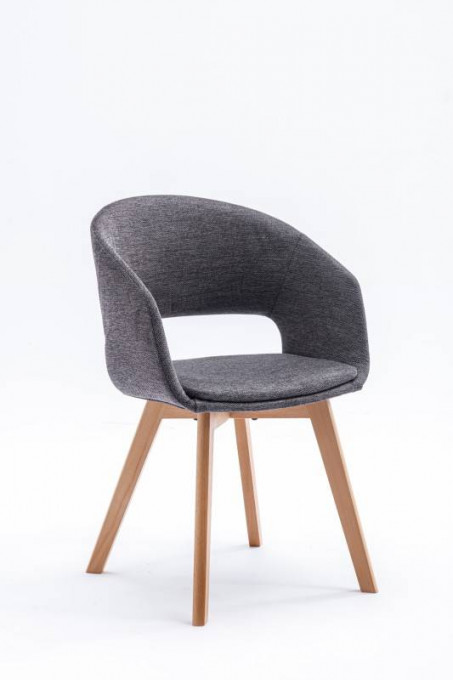 SET 2 SCAUNE, NATURAL/GRI, NORDIC STAR, COD 38503, DESIGN SCANDINAV