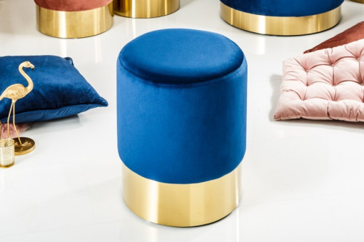 TABURET, BAROCK 38576 ALBASTRU/AURIU, DESIGN MODERN
