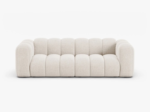 CANAPEA CU 3 LOCURI LUPIN 228, BEJ DESCHIS, CU TAPITERIE DIN TEXTIL CHENILLE EDEN, MICADONI - Img 1