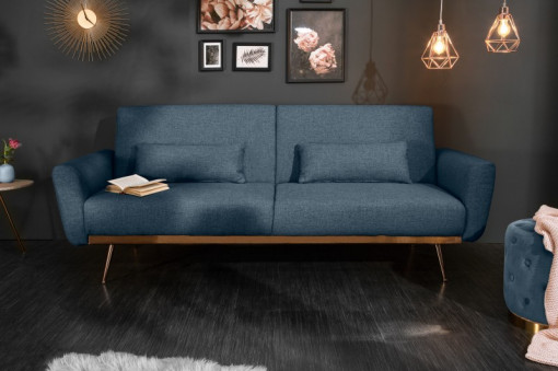 CANAPEA EXTENSIBILA 210CM, STOFA ALBASTRA, ASPECT RETRO, ARTIM GROUP SELECTION