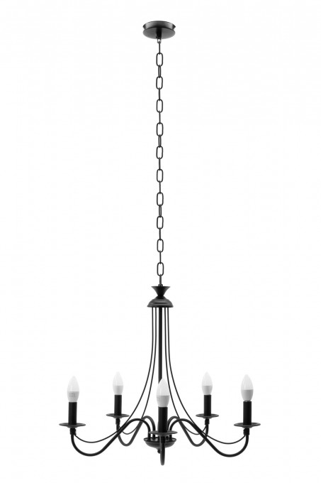 CANDELABRU RUSTIC APP647-5CP, 126X80 cm, NEGRU, DIN METAL, STIL RUSTIC, TU