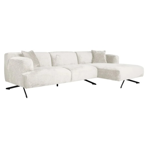 COLTAR DONOVAN CU 3 LOCURI + CANAPEA EXTENSIBILA DREAPTA, CREM 02, S5139, CONFECTIONAT DIN SPUMA, METAL SI 100% POLIESTER, RICHMOND INTERIOR