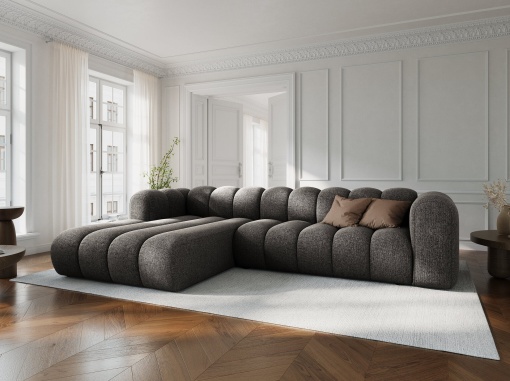 COLTAR MODULAR LUPIN, STANGA, 4 LOCURI, 288 CM, GRI 16, TAPITERIE CHENILLE, DESIGN DEOSEBIT