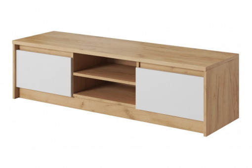 COMODA RTV XELO 2D 136,5 ALB/STEJAR AURIU DESIGN SCANDINAV LSK