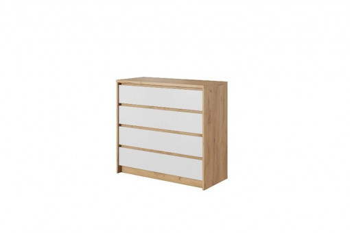 COMODA XELO 4S ALB/STEJAR AURIU DESIGN SCANDINAV LSK
