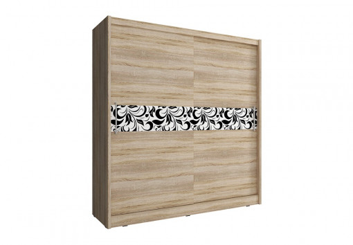 DULAP DORMITOR WIKI V A 200 SONOMA/ALB/NEGRU DESIGN MODERN PSK