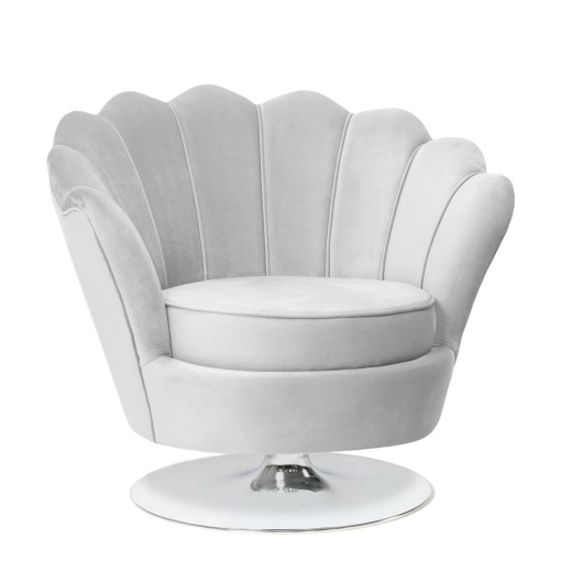 FOTOLIU CONFORTABIL ROTATIV SWIVEL SHELL, GRI/CROM, TAPITERIE DIN CATIFEA SI PICIOR DIN METAL, STIL MODERN