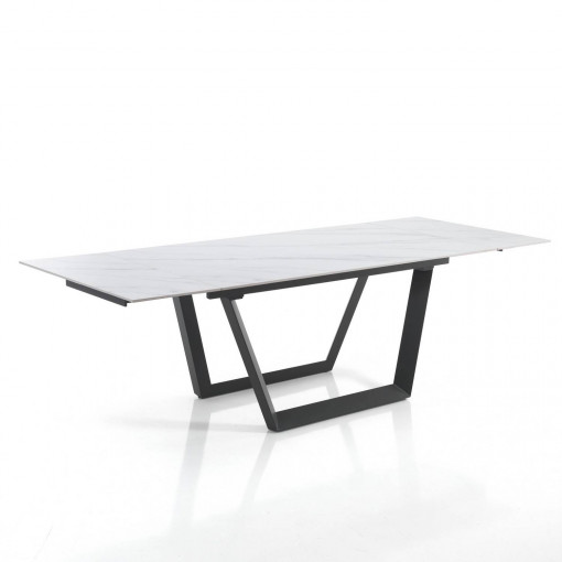 MASA ELEGANTA EXTENSIBILA 160/240CM, RAUL 1, COD 5553, STIL MODERN, REALIZATA DIN METAL SI CERAMICA