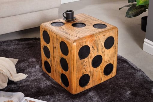 MASUTA DE CAFEA/NOPTIERA 40CM, CUBE, LEMN MASIV, DESIGN MODERN, COD 41811