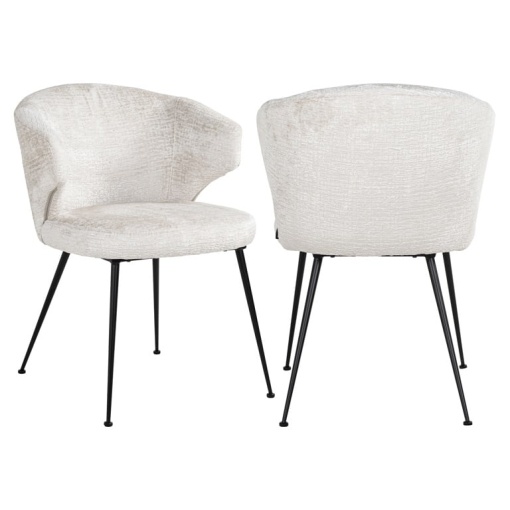 SCAUN DINING XANDRA FUSION CREAM 02, S4724, CONFECTIONAT DIN 100% POLIESTER SPUMA SI METAL, RICHMOND INTERIORS